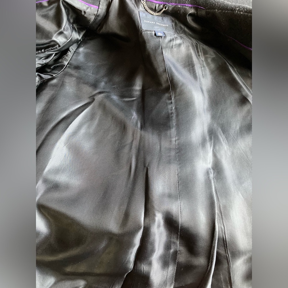 Banana Republic Classic Black Pea Coat with Silver Buttons - Picture 7 of 8